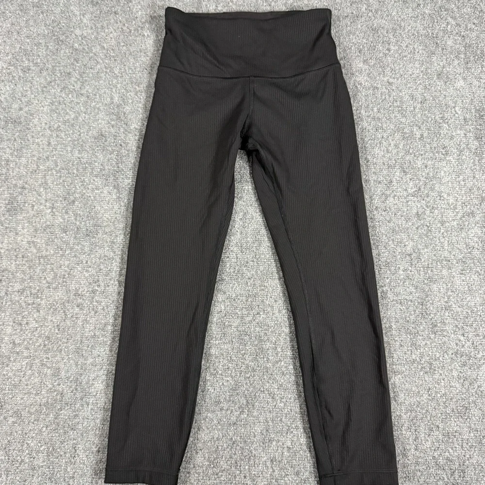 Lululemon Wunder Train High Rise Crop Leggings Womens 4 Black 23